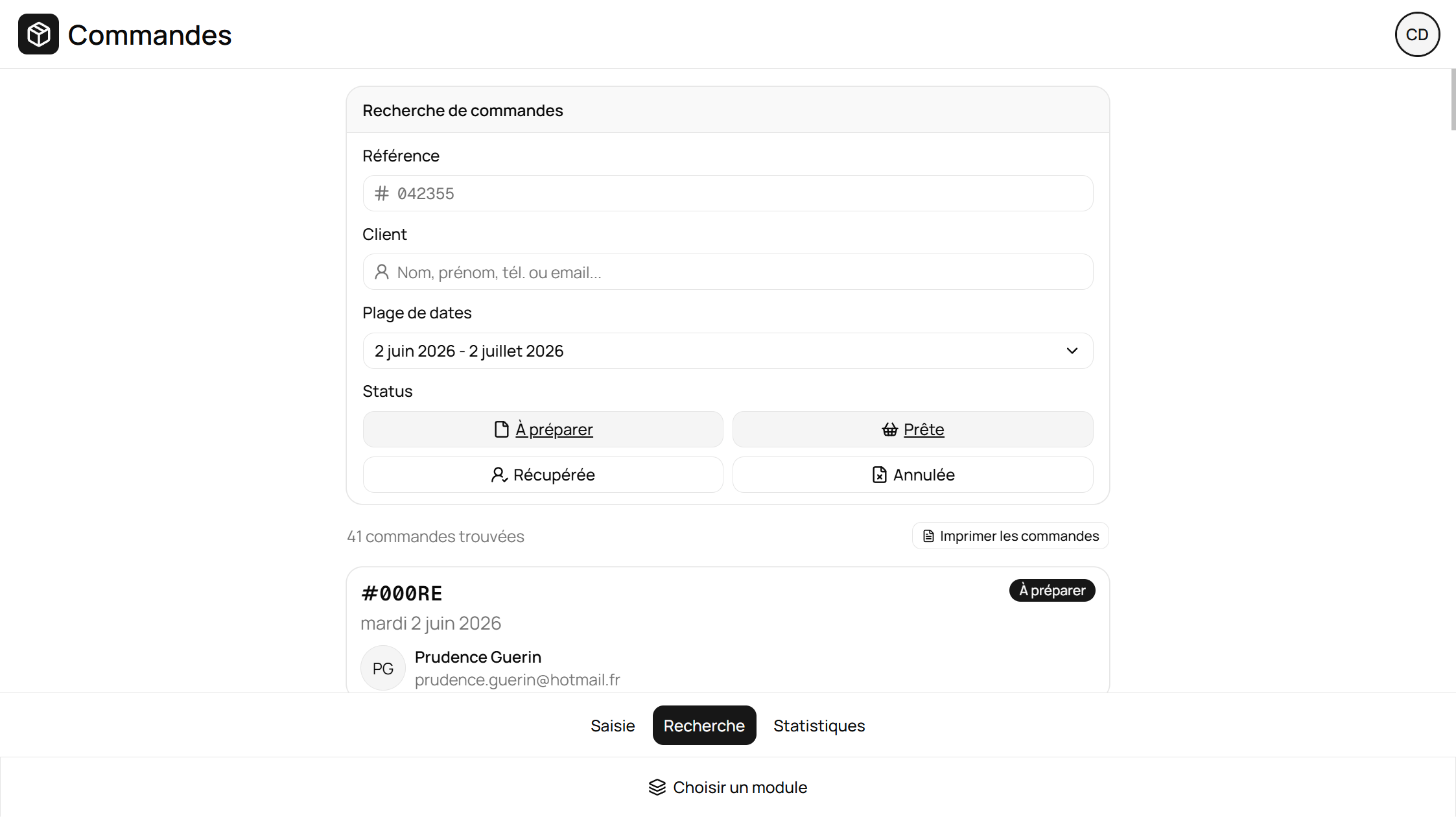 Commandes
